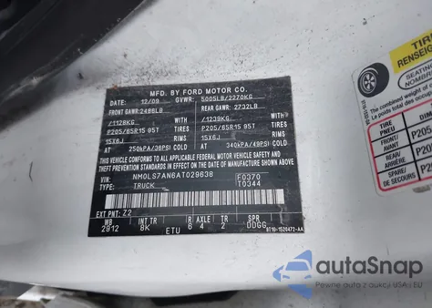 2010 Ford Transit Connect Xl из США, поврежденный, VIN NM0LS7AN6AT029638